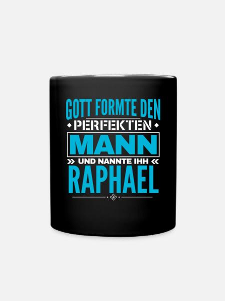 Raphael Name Design - Tasse einfarbig - Schwarz
