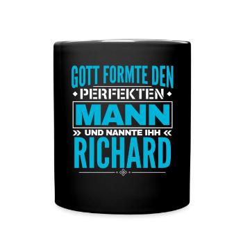Richard Name Design - Tasse einfarbig - Schwarz - Vorne