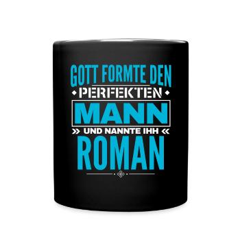 Roman Name Design - Tasse einfarbig - Schwarz - Vorne