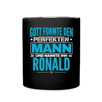 Ronald Name Design - Tasse einfarbig - Schwarz - Vorne