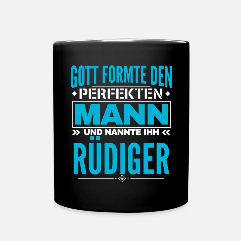 Rüdiger Name Design - Tasse einfarbig - Schwarz