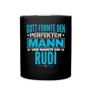 Rudi Name Design - Tasse einfarbig - Schwarz - Vorne