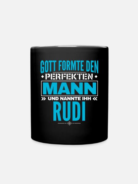 Rudi Name Design - Tasse einfarbig - Schwarz