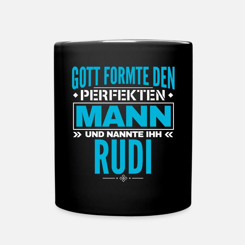 Rudi Name Design - Tasse einfarbig - Schwarz
