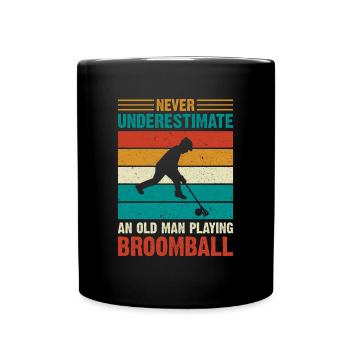 Broomball Grand-père Joueur de ballon-balai - Mug uni - noir - Devant