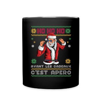 Pull Moche De Noël Cadeau Famille Humour Apéro - Mug uni - noir - Devant