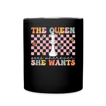 Groovy Schachspielerin - Tasse einfarbig - Schwarz - Vorne
