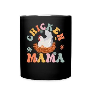 Groovy Poulet Maman Femme De Fermier - Mug uni - noir - Devant