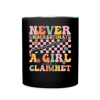 Groovy Clarinet Girl Clarinette Joueur de clarinette - Mug uni - noir - Devant