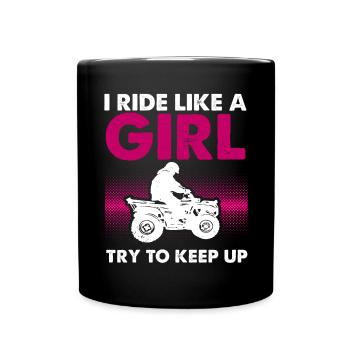 Quadgirl ATV 4 Wheeler Off Roading Lover - Tasse einfarbig - Schwarz - Vorne