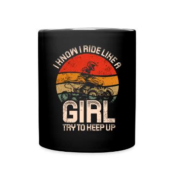 Quadgirl ATV 4 Wheeler Off Roading Lover - Tasse einfarbig - Schwarz - Vorne