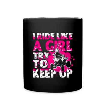 Quadgirl ATV 4 Wheeler Off Roading Lover - Tasse einfarbig - Schwarz - Vorne