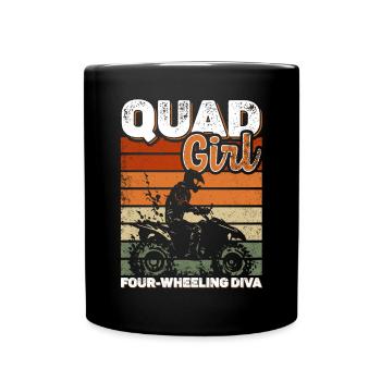 Quadgirl ATV 4 Wheeler Off Roading Lover - Tasse einfarbig - Schwarz - Vorne