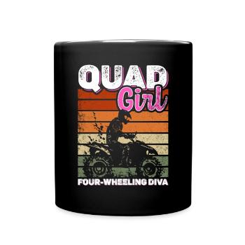 Quadgirl ATV 4 Wheeler Off Roading Lover - Tasse einfarbig - Schwarz - Vorne