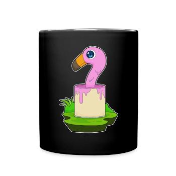 Flamingo Maler Farbeimer Malen - Tasse einfarbig - Schwarz - Vorne