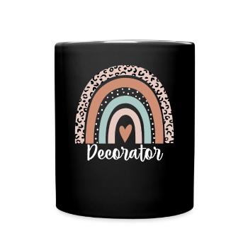 Decorator Rainbow Leopard Funny Decorator - Full Colour Mug - black - Front