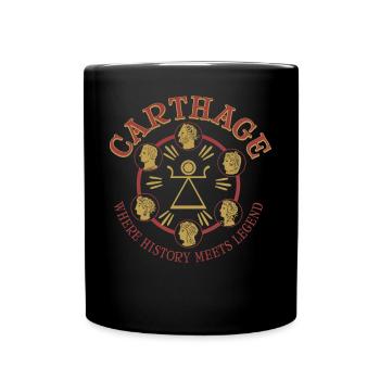 Karthago, wo Geschichte auf Legende trifft - Tasse einfarbig - Schwarz - Vorne