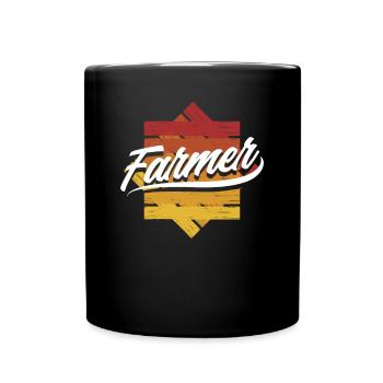 Lustiges Bauer Bauernhof Landwirt Geschenk - Tasse einfarbig - Schwarz - Vorne