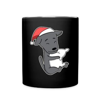 Italian Greyhound Dog Animal Christmas - Full Colour Mug - black - Front
