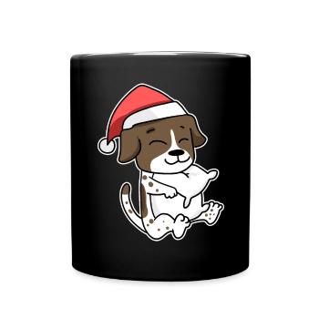 Chien allemand à poil court Animal Noël - Mug uni - noir - Devant