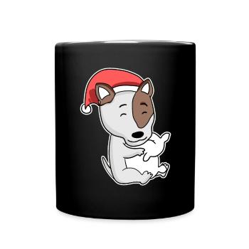 Bull Terrier Dog Animal Christmas - Full Colour Mug - black - Front