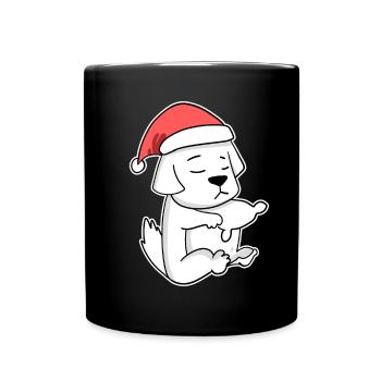 Pyrenean Mountain Dog Animal Christmas - Full Colour Mug - black - Front