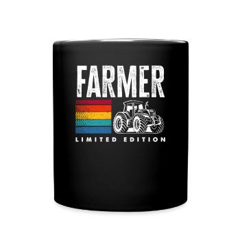 Lustiges Bauer Bauernhof Landwirt Geschenk - Tasse einfarbig - Schwarz - Vorne
