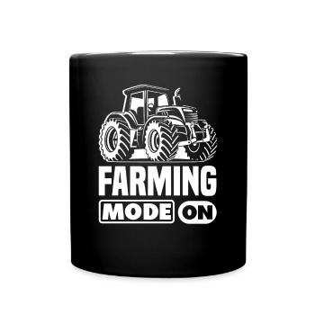 Lustiges Bauer Bauernhof Landwirt Geschenk - Tasse einfarbig - Schwarz - Vorne