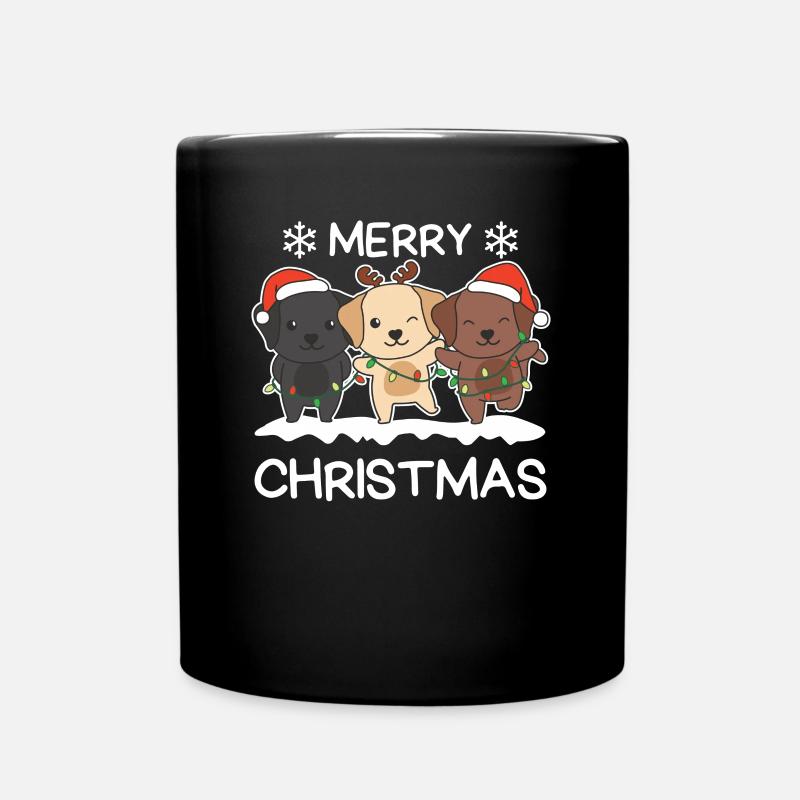 Frohe Weihnachten Labrador Heiligabend Hunde - Tasse einfarbig - Schwarz