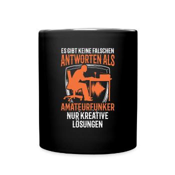 Amateurfunker keine falschen Antworten Hobbyfunker - Tasse einfarbig - Schwarz - Vorne