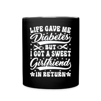 La vie m’a donné le diabète et une douce petite amie - Mug uni - noir - Devant