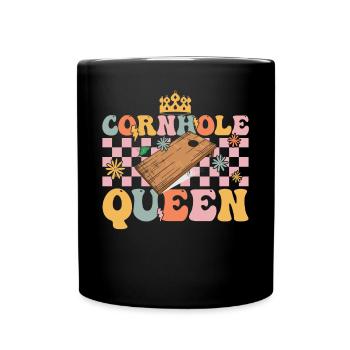 Groovy Cornhole Mom Corn Hole - Tasse einfarbig - Schwarz - Vorne