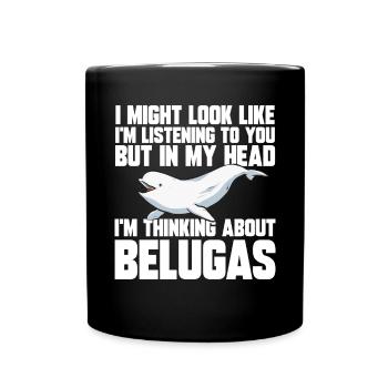 Weißwal Beluga Wal - Tasse einfarbig - Schwarz - Vorne