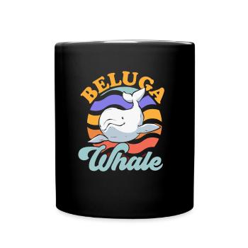 Weißwal Beluga Wal - Tasse einfarbig - Schwarz - Vorne