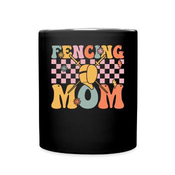 Groovy Foil Saber Fechterin - Tasse einfarbig - Schwarz - Vorne
