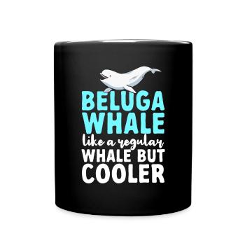Baleine blanche Béluga - Mug uni - noir - Devant