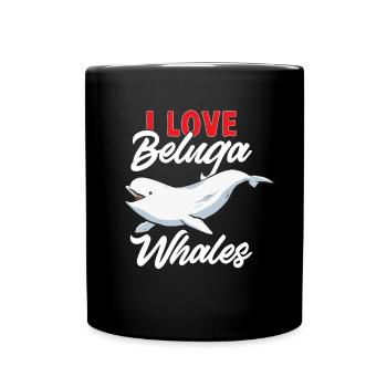 Weißwal Beluga Wal - Tasse einfarbig - Schwarz - Vorne