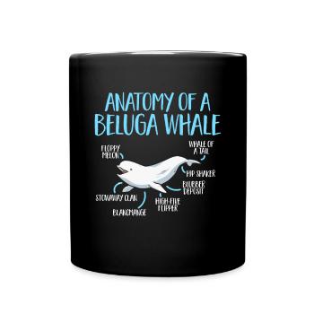 Weißwal Beluga Wal - Tasse einfarbig - Schwarz - Vorne