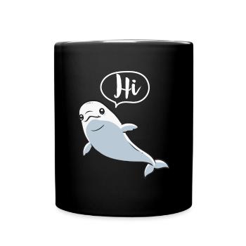 Weißwal Beluga Wal - Tasse einfarbig - Schwarz - Vorne