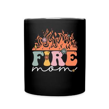 Groovy Feuerwehrmann Ehefrau Brandbekämpfung - Tasse einfarbig - Schwarz - Vorne