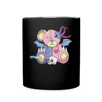 Pastel Goth Japanese Yami Kawaii Bear Harajuku - Full Colour Mug - black - Front