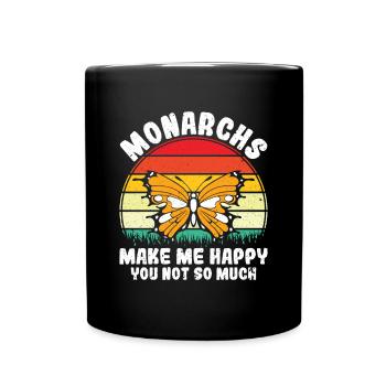 Le monarque me rend heureux - Papillon monarque - Mug uni - noir - Devant