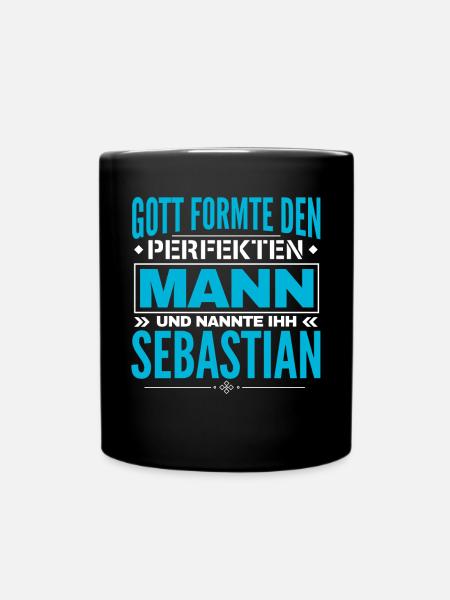 Sebastian Name Design - Tasse einfarbig - Schwarz