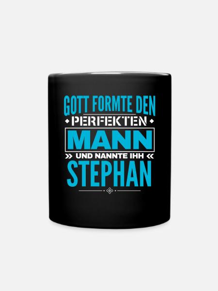 Stephan Name Design - Tasse einfarbig - Schwarz