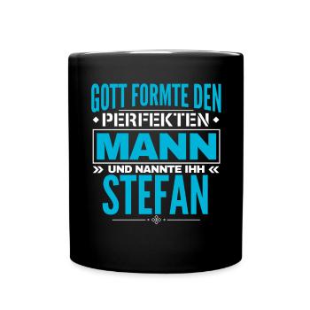 Stefan Name Design - Tasse einfarbig - Schwarz - Vorne