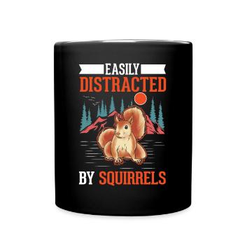 Facilement distrait par les écureuils Écureuil - Mug uni - noir - Devant