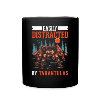 Easily distracted by Tarantulas Tarantel - Tasse einfarbig - Schwarz - Vorne