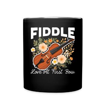 Fiddle Player Violinist Instrument Musician - Full Colour Mug - black - Front