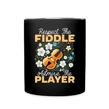 Fiddle Player Violinist Instrument Musician - Full Colour Mug - black - Front