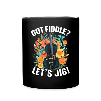 Fiddle Player Violinist Instrument Musician - Full Colour Mug - black - Front